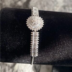 Radiant Silver Bracelet with Crystal Accents